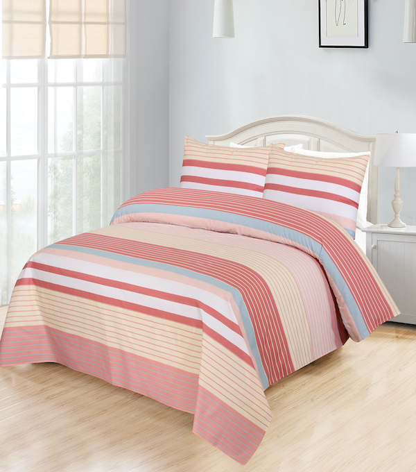 PINK STRIPS - 3PCS BEDSHEET SET